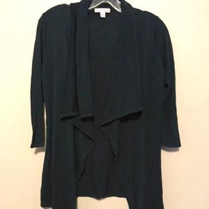 New York & Company Vintage Shawl Wrap Jacket Green Lightweight Cardigan Size XS